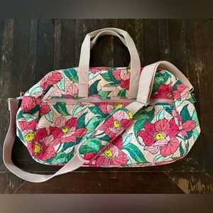 Vintage Vera Bradley Weekend Carryon Tote Bag Pink Floral Design